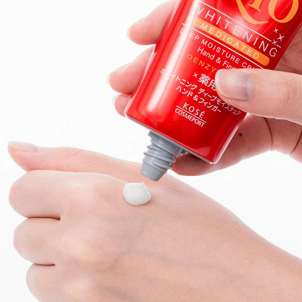 KOSE CoenRich Q10 Whitening Deep Moisture Hand Cream 80g ครีมทามือ สำหรับผิวแห้ง